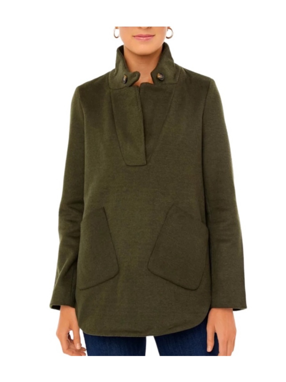 Tuckernuck Dark Olive Wool Popover